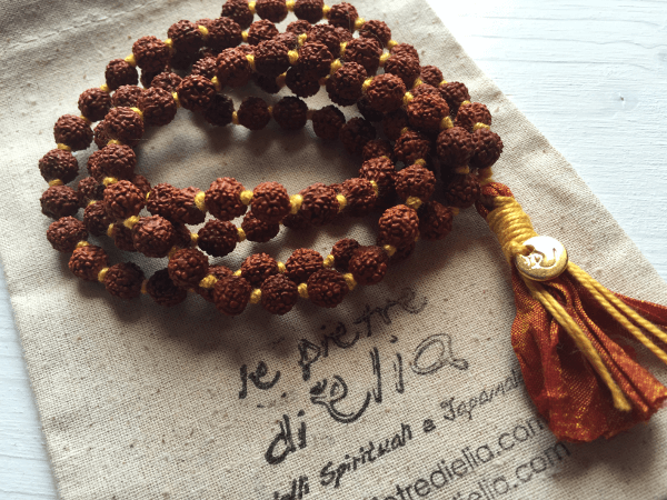 japamala Rudraksha e seta sari 108 mala 6mm