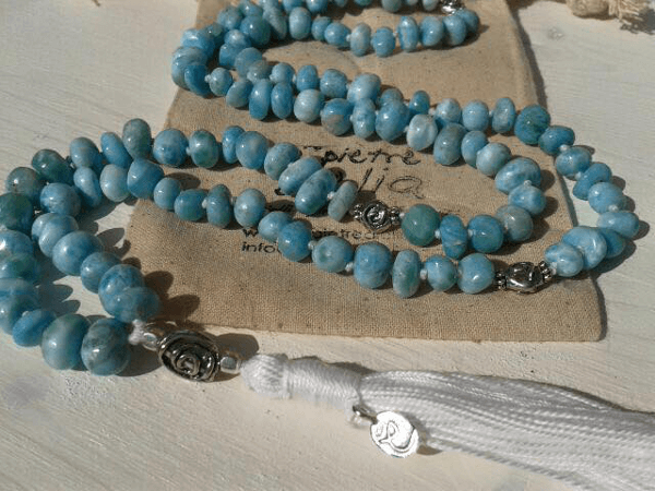 108 mala 8 mm Larimar