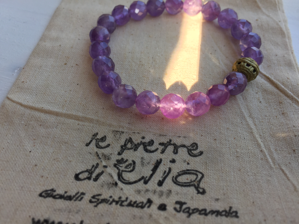 Mala Bracciale 8mm Ametista lavanda