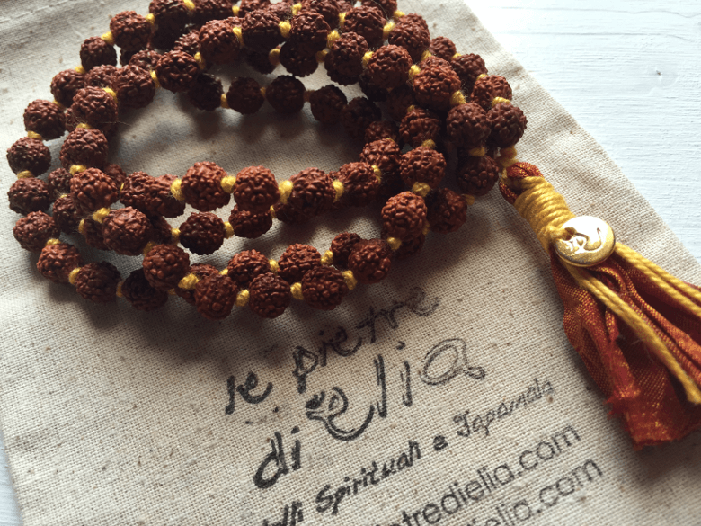 japamala Rudraksha e seta sari 108 mala 6mm